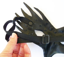 Load image into Gallery viewer, Maskelle Bird Mask in Black with Red