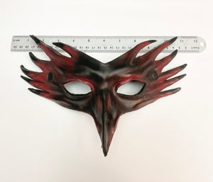 Maskelle Bird Mask in Black with Red