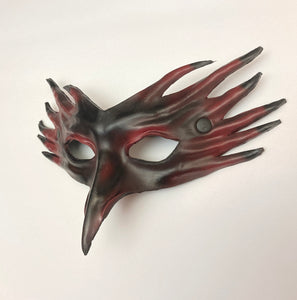 Maskelle Bird Mask in Black with Red