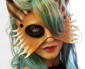 Maskelle Fox Mask for Halloween masquerade costume on female model