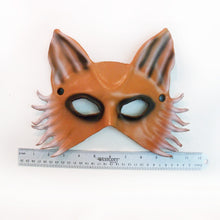 Load image into Gallery viewer, Maskelle Fox Mask for Halloween masquerade costume with ruler positioned below mask
