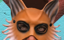 Load image into Gallery viewer, Maskelle Fox Mask for Halloween masquerade costume close up onmale model
