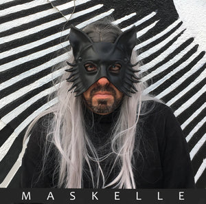 Maskelle Wolf Dog Mask in Black